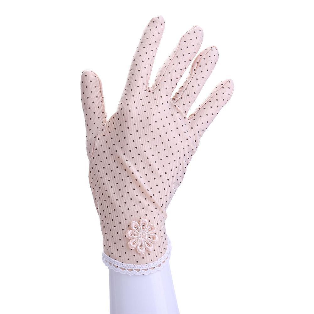 Elastic Spandex Summer Breathable Anti-skid Dots Gloves Women Gloves Sunscreen Driving Gloves