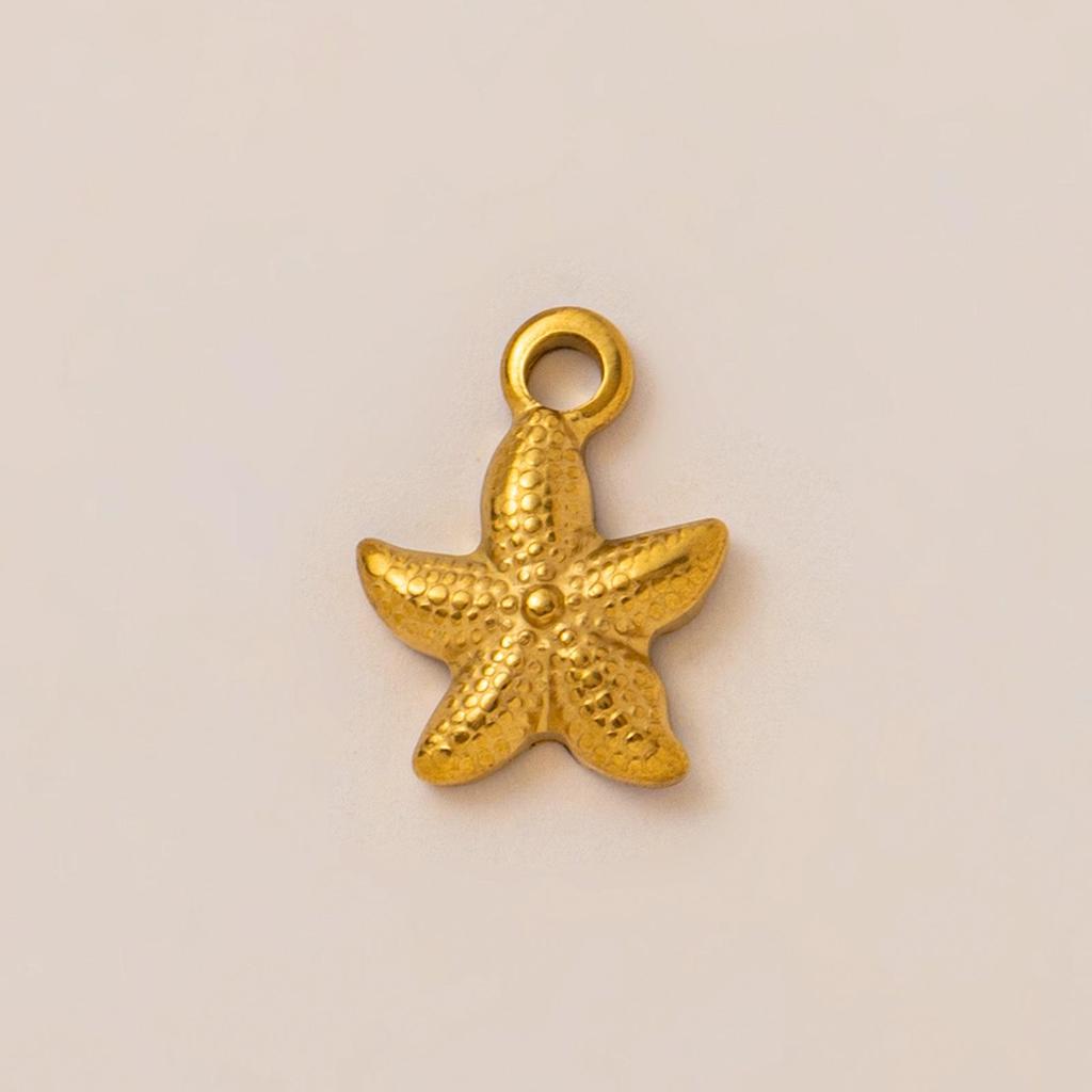 18K Gold-Plated Stainless Steel Seashell, Star, and Turtle Pendants – Trendy European & American Style Jewelry.