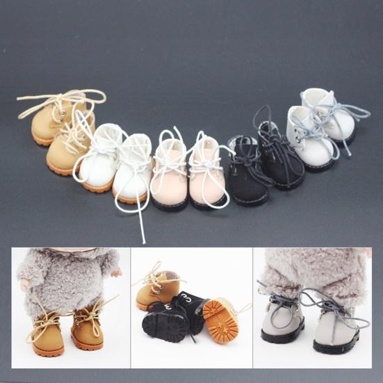 Doll Shoes Accessories Mini Martin Boots for 15cm Doll Faux Leather Shoes