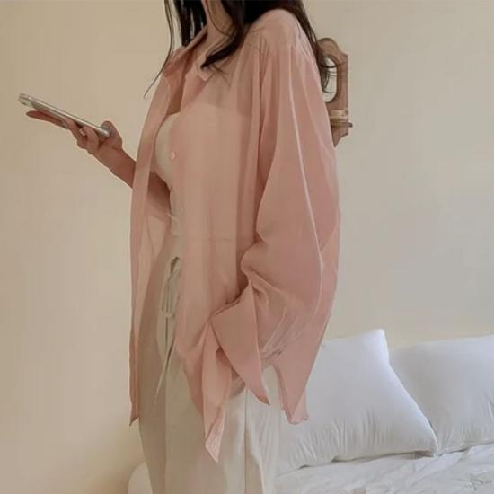 Back Slit Oversized Linen Shirt (5 COLOR)
