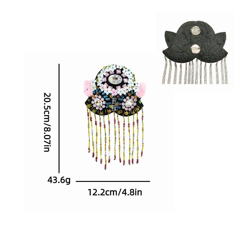 1Pc Comfortable Performance Diamond Chain Stage Tassel Shoulder Dress Lightweight Visual Effects Polyester Decoration