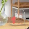 2D Flat Heart Shaped Acrylic Desktop Decoration Plaque, Inspirational Appreciation Gift, Home Decor Plaque Hanging Wall Art Decorative Garden Decorati