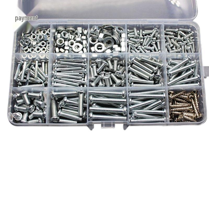 Home Improvement Screw & Nut Assortment Set with Washers - Standard Parts Collection