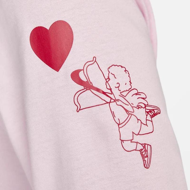 Nike Valentinstag Serie Einfarbig Rundhals Lässig Langarm T-Shirt Herren Oberteile Schaumrosa FV3994-663