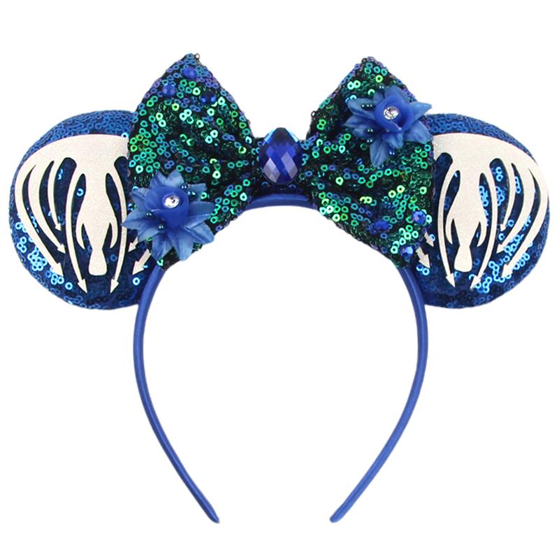 Disney Mickey 3.3"Velvet Ears Headband For Girls Soft Bow Hairband Halloween Festival Party Christmas DIY Hair Accessories