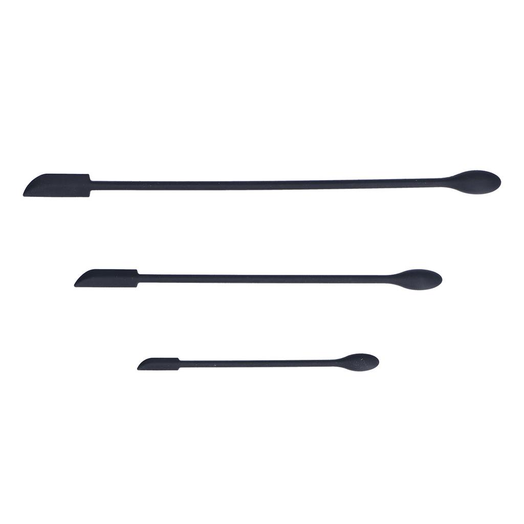 3pcs Spatula Food Grade Silicone Double Head Fruit Jam Cream Makeup Spatula for KitchenBlack