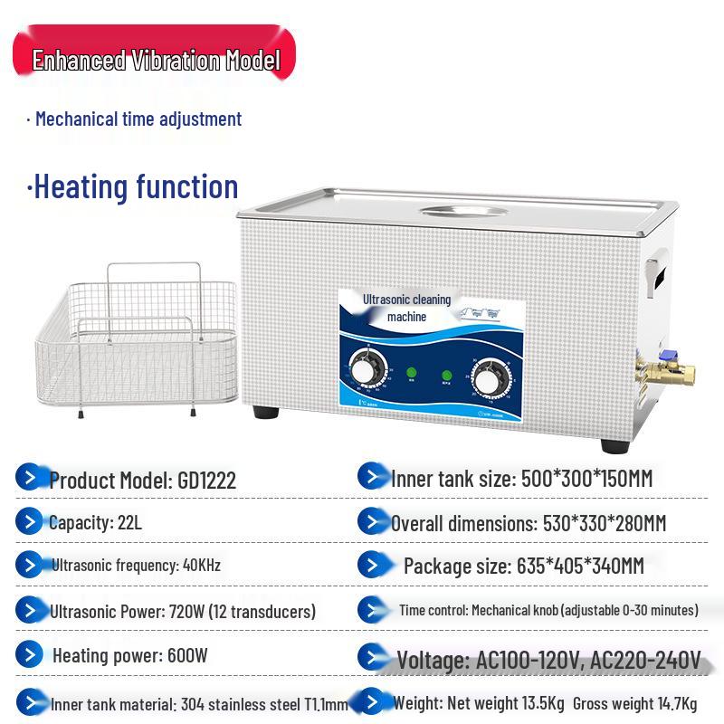 Ultrasonic Cleaner for Stainless Steel Parts, Circuit Boards, Dental Wax & Oil Removal, Customizable for Laboratory Use