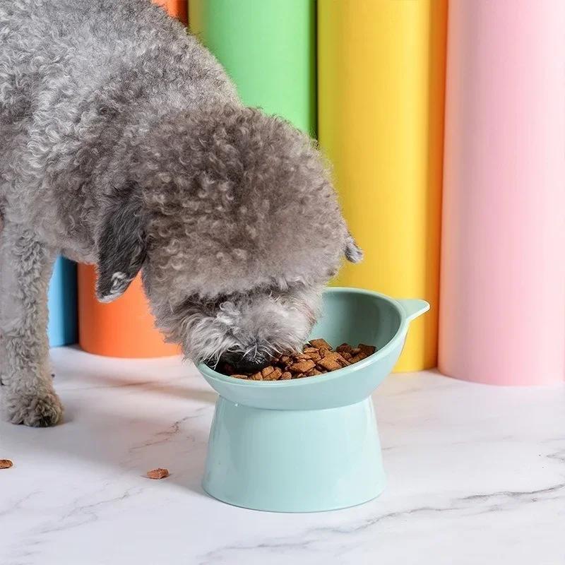 Tall Cat Bowl Dog Anti-dumping 45°Neck Guard Cat Pet Water Bowl Binaural Pet Feeding Cup Pet Feeding Bowl