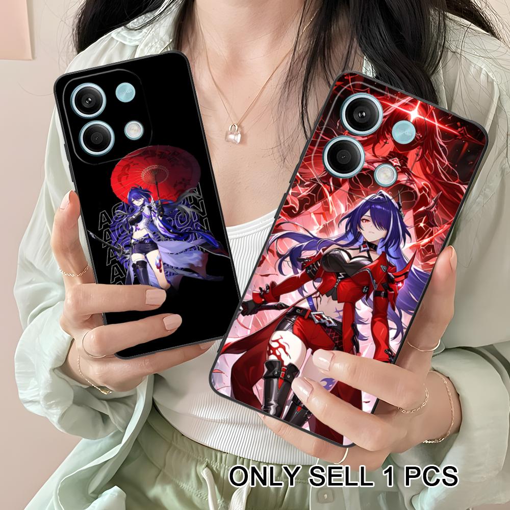 HSR Acheron Matte TPU Mobile Phone Case for Xiaomi Redmi Note 14 13 12 11 S Pro Plus 4G 5G Colorful Printing Cover