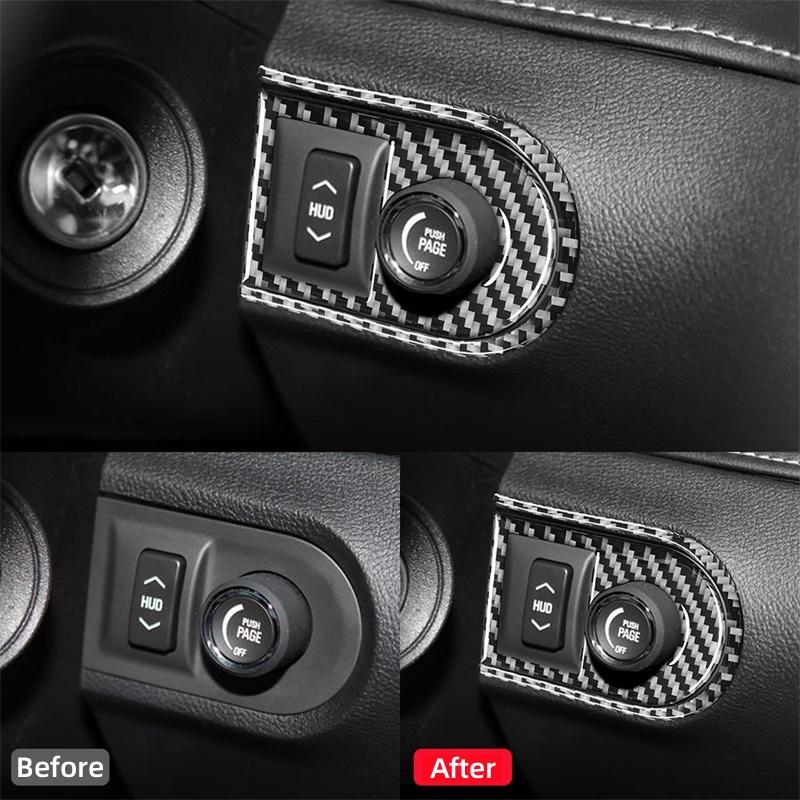 Fibra de carbono real para Chevrolet Camaro 2010 2011 2012 2013 2014 2015 Acessórios Interior do carro HUD Painel Guarnição Capa Decoração Adesivo