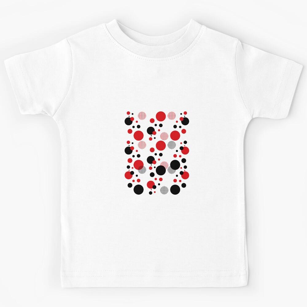 Polka dots pattern red and black geometry Kids T-Shirt 140