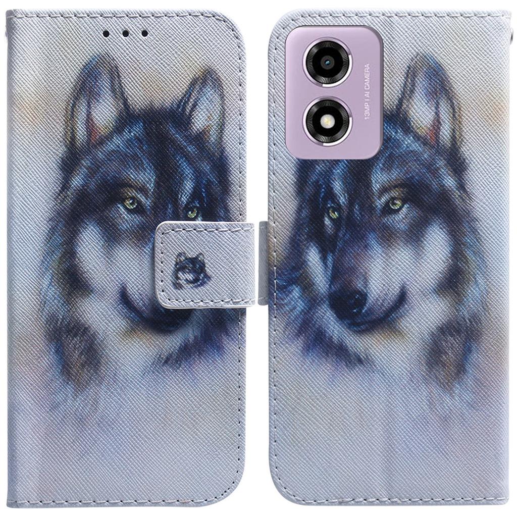 For Motorola Moto G04s 4G/E14 4G Wallet Phone Case Pattern Print Leather Flip Cover