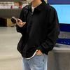 Men's Trendy American Sweatshirt: Spring/Autumn, Loose Fit, Korean College Style, Casual Lapel Pullover Top