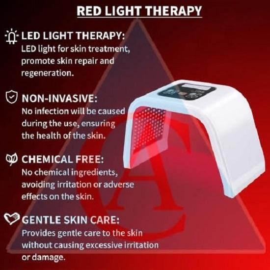 Best Red Light Devices, 7 Color Red Light Machine for Face and Neck, LED Facial Skin Care Beauty Tool At Home led photon light therapy Omega