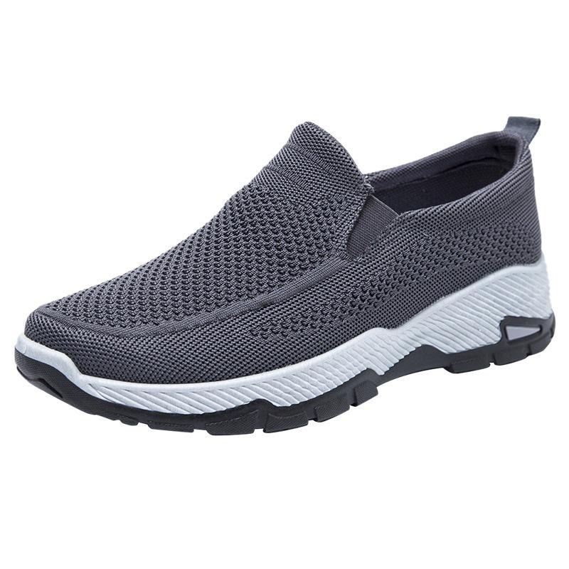 Foreign Trade Large-size Men's Shoes Spring New Thick-soled, Lightweight and Breathable Casual Shoes Fashionable Flying-woven Dad Shoes
