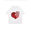 Women's Short-Sleeve T-Shirt with Red Sequin Broken Heart (Scattered Small Hearts) Print