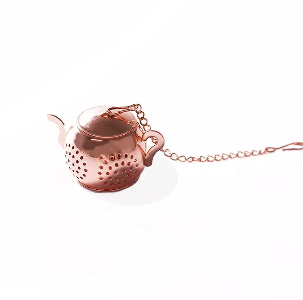 

Stainless steel tea strainer for tea bags, colorful, reusable, washable, eco-friendly, pink gold