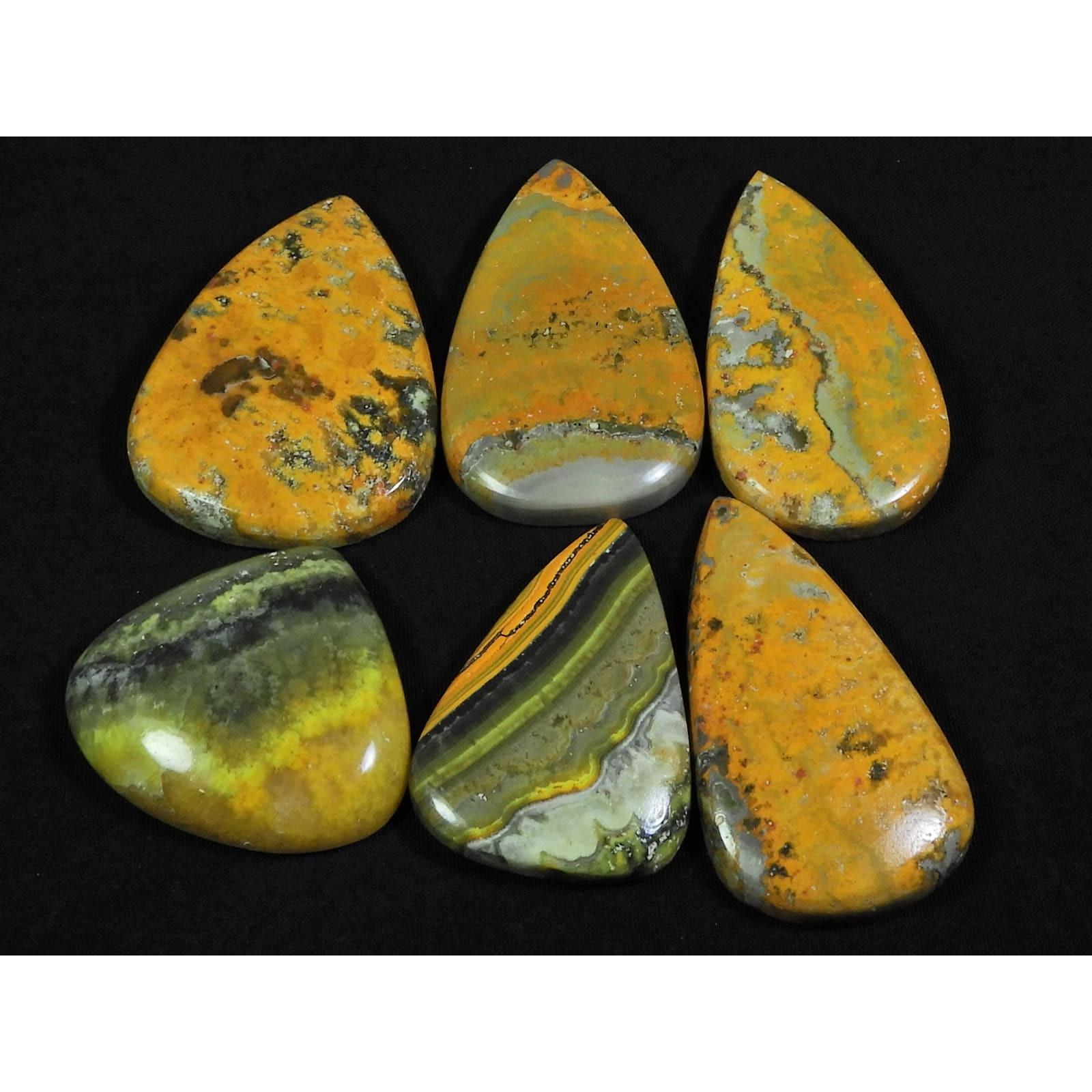 

33-39ММ Натуральная Яшма Шмель Груша Кабошон Свободный Драгоценный Камень Лот 06 Шт C-100