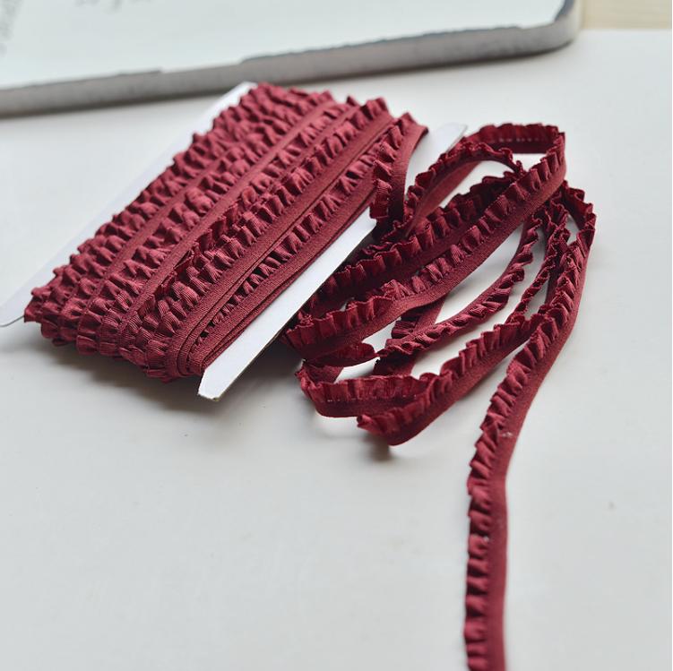5 Meter Ruffle Lace 1CM Wide Elastic Lace Fabric Ribbon Lace Trim Ribbon Diy Craft Fabric African Fabrics Stretch