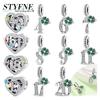 Anniversary Copper Heart-Shaped Charms Lucky Number Beads Four-Leaf Clover Pendants Fit Original Bracelet Fine Diy Jewelry