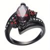 Milangirl Fashion Ring Cross Inlaid Blue Red Rhinestone Female Ring Temperament Girl Party Jewelry Gift Daily Wearable