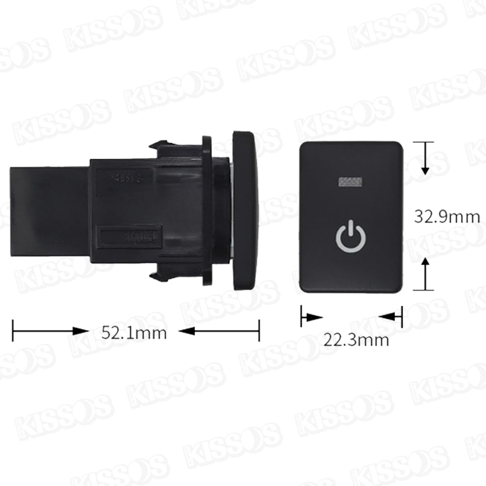 LED Positions-Druckschalter EIN AUS Typ A Leistungsmarkierung Toyota Daihatsu Suzuki Universell Kompatibles Produkt