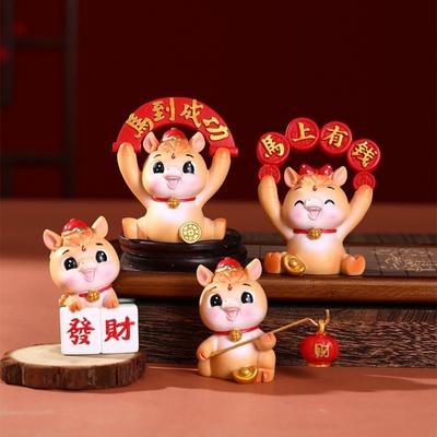 Cute 2026 Horse Year Mascot Resin Year of The Horse Horse Figures Ornament Decorative Lifelike Zodiac Horse Figurines Table Desk