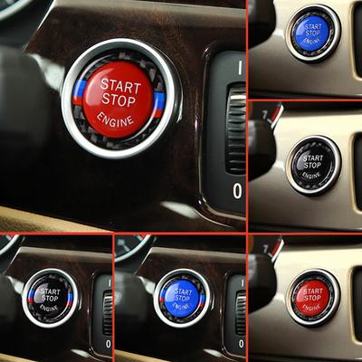 Bouton de démarrage de moteur de voiture Housse de remplacement Interrupteur STOP Accessoires Décoration de clé Pour clé Châssis E E90E60E70 Série Trois Série Cinq X3