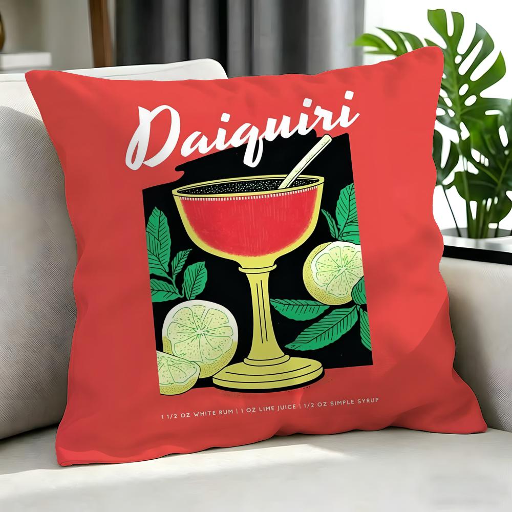 drink Daiquiri Cocktail Cushion Cover Cushion Cover Set Pcs x x x Pillowcase Decorative Sofa Home Decor