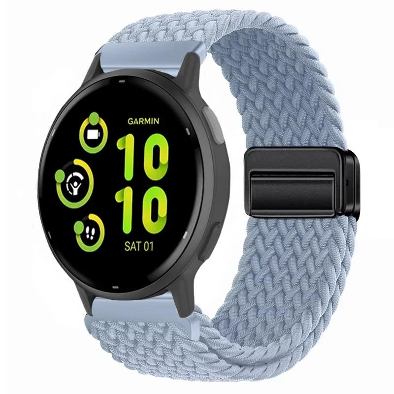 

20/22mm Nylon Strap for Garmin Forerunner 55 165 970 570 965 955/Venu 4 45mm Magnetic Band Garmin Vivoactive 5 6/Vivomove Trend Garmin Venu 4 45mm світло-фіолетового кольору