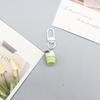 Creative Resin 3D Fruit Cake Toy Keychain with Heart Pendant