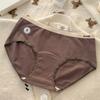 Plus Size Mid Waist Solid Pure Cotton Antibacterial Breathable Women Underwear Panties