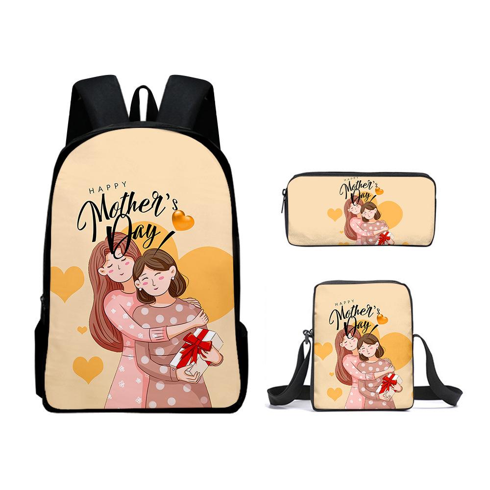 Iconic Kotaro Lives Alone Anime 3D Design 3pcs/Set pupil Learner Bags Everyday Laptop Everyday Backpack Sling Carry Tote Pencil Pouch