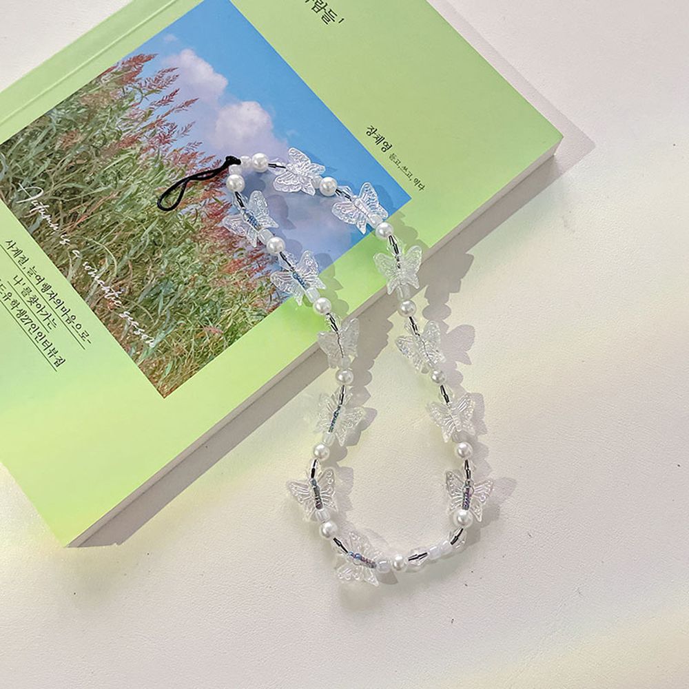 Telephone Jewelry Phone Lanyard Anti-Lost Rope Mobile Strap Beaded Chain Butterfly Phone Chains