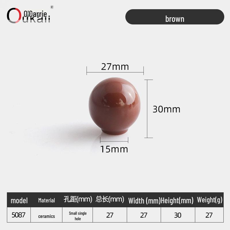 Colorful Ceramic Knob for Cabinets & Drawers - Round, Single Hole Design