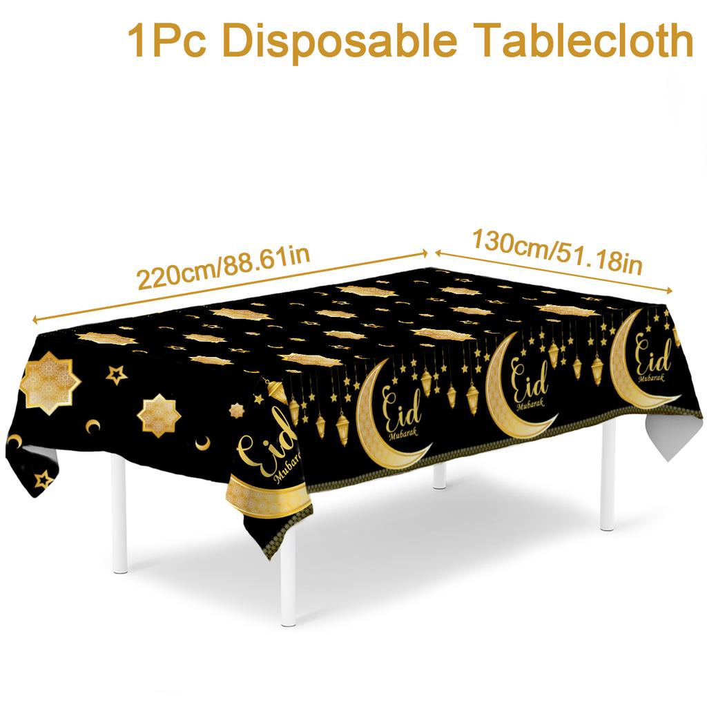 Eid Mubarak Tablecloths Ramadan Decoration for Home 2024 Islamic Muslim Ramadan Kareem Tableware Eid Al Adha Gift Party Decor