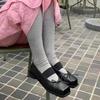 Retro Shoes, Shallow-mouthed Square Toe Single Shoes, One-strap Thick Heel Single Shoes