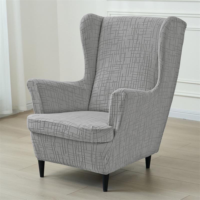 

1 Set Jacquard Wing Chair Cover Spandex Wingback Chair Covers Sofa Covers Armchair Slipcover with Seat Cushion Cover Home Decor