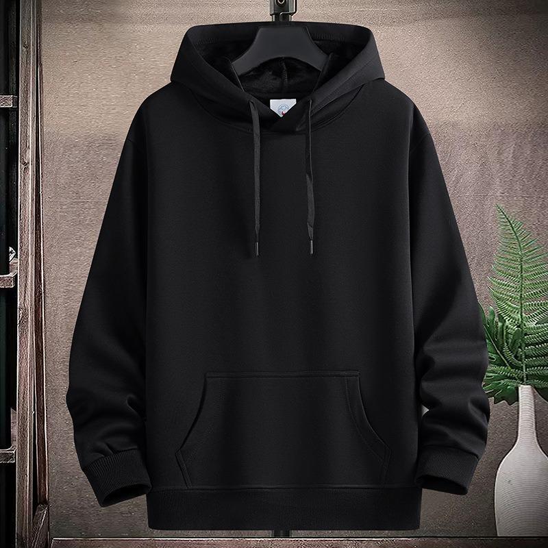 QICED Męska Moda Casual Jednolity Kolor Nadruk Jesień Zima Bluza z Kapturem Casual Chic