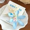 Sweet Orchid Flower Hairpin Resin Women Side Clip Blue Starfish Hair Clip  Party