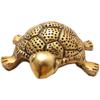 Metal Feng Shui Tortoise On Plate Fantasy Showpiece (Golden, Diameter: 5.5 Inch)
