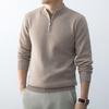 Herrtröja med halv dragkedja, enfärgad, med uppstående krage: Ny Stil Varmstickad Tröja