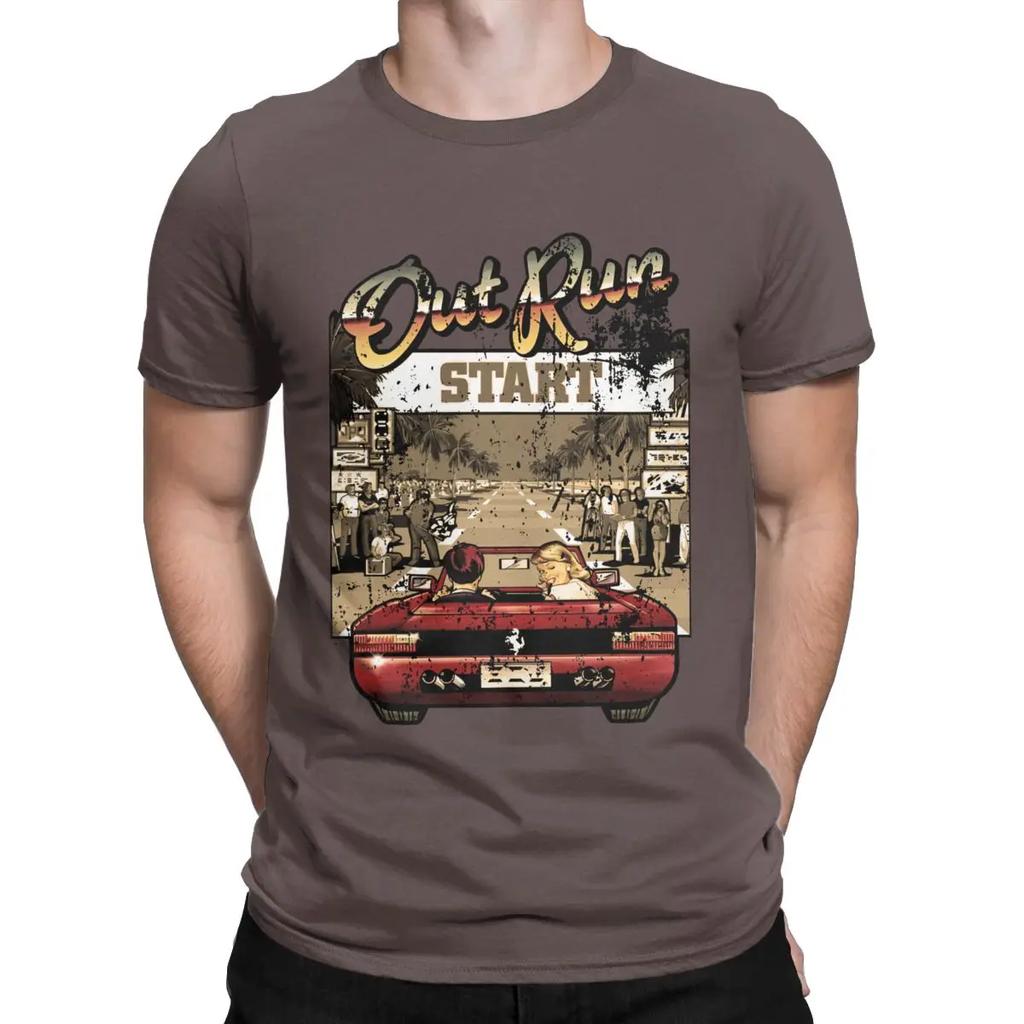 Out Run Video Game Retro Gaming Design clothing Pure Cotton Casual T-Shirts Round Neck Short Sleeve Clothes Birthday Gift