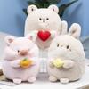 Kawaii Dog Rabbit Pig Bear Plush Toy Stuffed Animal Hold Food Soft Pillow Plushies Children Birthday Gift Lovely Dolls Present