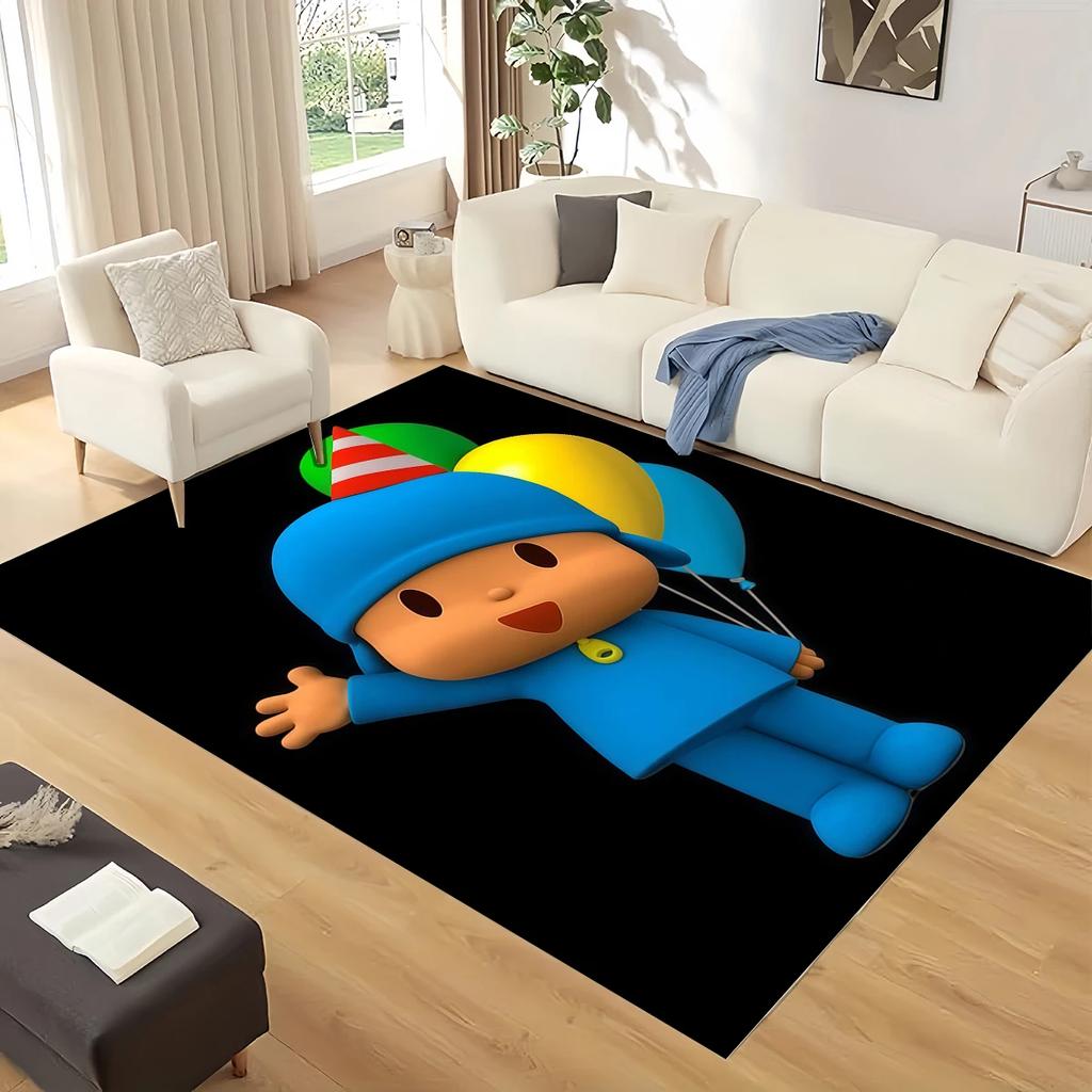 HD Fun P-Pocoyo Cartoon Elly Pato Carpet Rug for Home Living Room Bedroom Sofa Doormat Decor,kids Play Non-slip Floor Mat