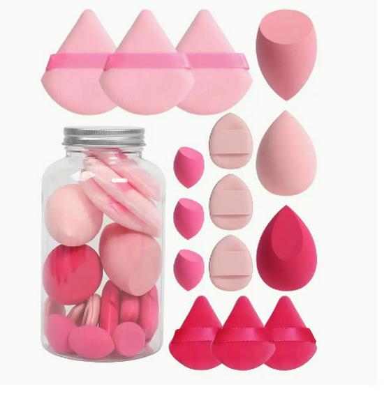 15-Piece Drift Bottle Makeup Sponge Set: Includes Thumb, Cotton, and Mini Puffs