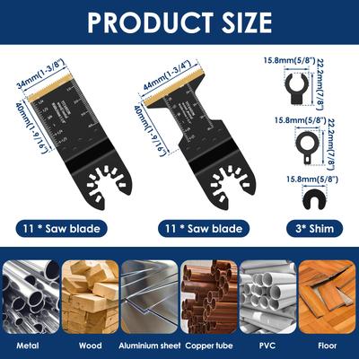 Titanium Oscillating Saw Blades Carbide Tooth Multitool Blades Cutting Metal,Steel Nails,Screws, Multi Tool Saw Blade Cutting