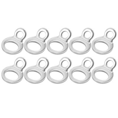 Motoforti Anéis de Cinta de Amarração Anel de Gancho de Âncora Anéis de Cinta Aço Inoxidável para Garagem Motocicleta ATV Caminhão 10pcs Tom Prateado