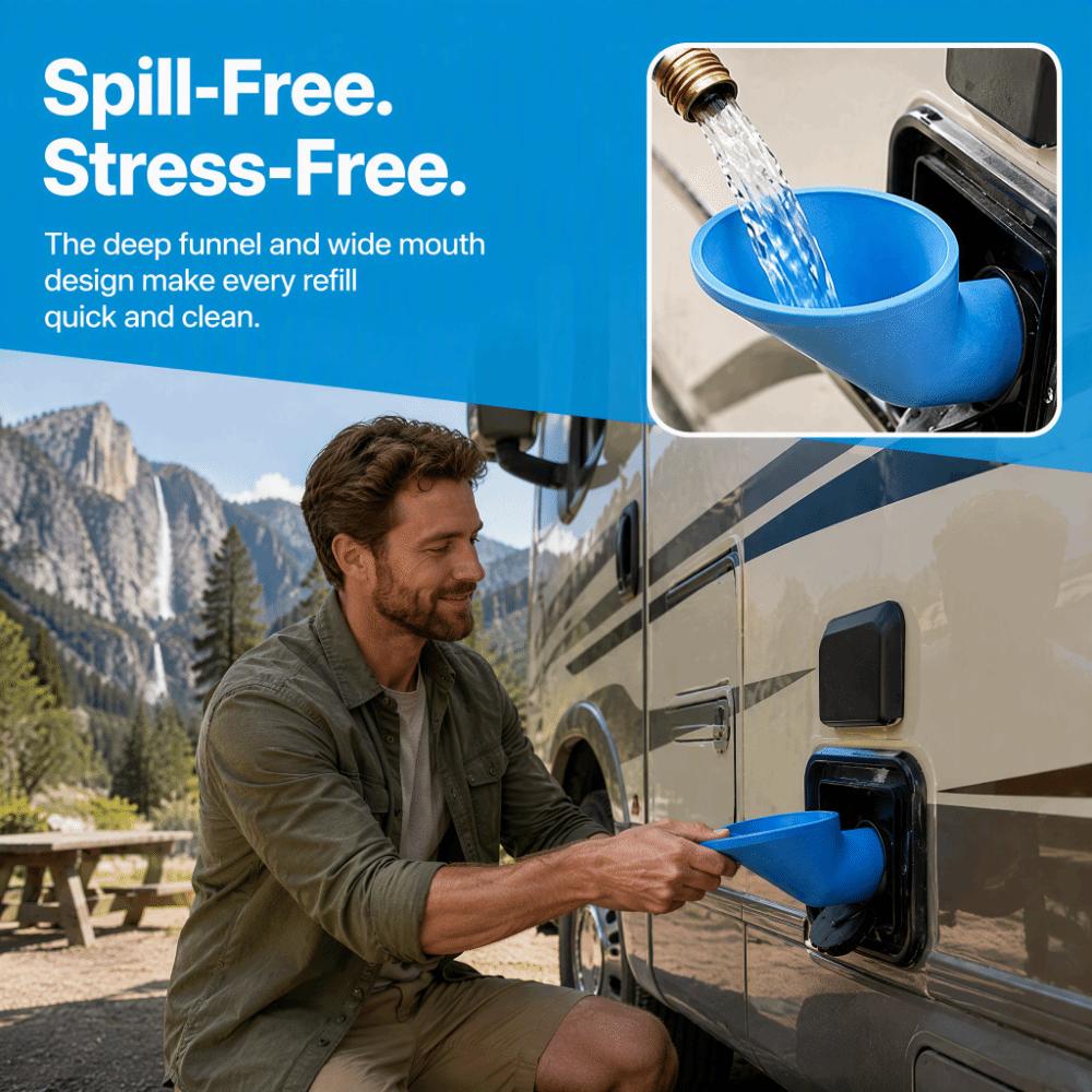 Overflow Prevention Water Inlet Funnel Wide Mouth RV Water Funnel Water Funnel Motorhome
