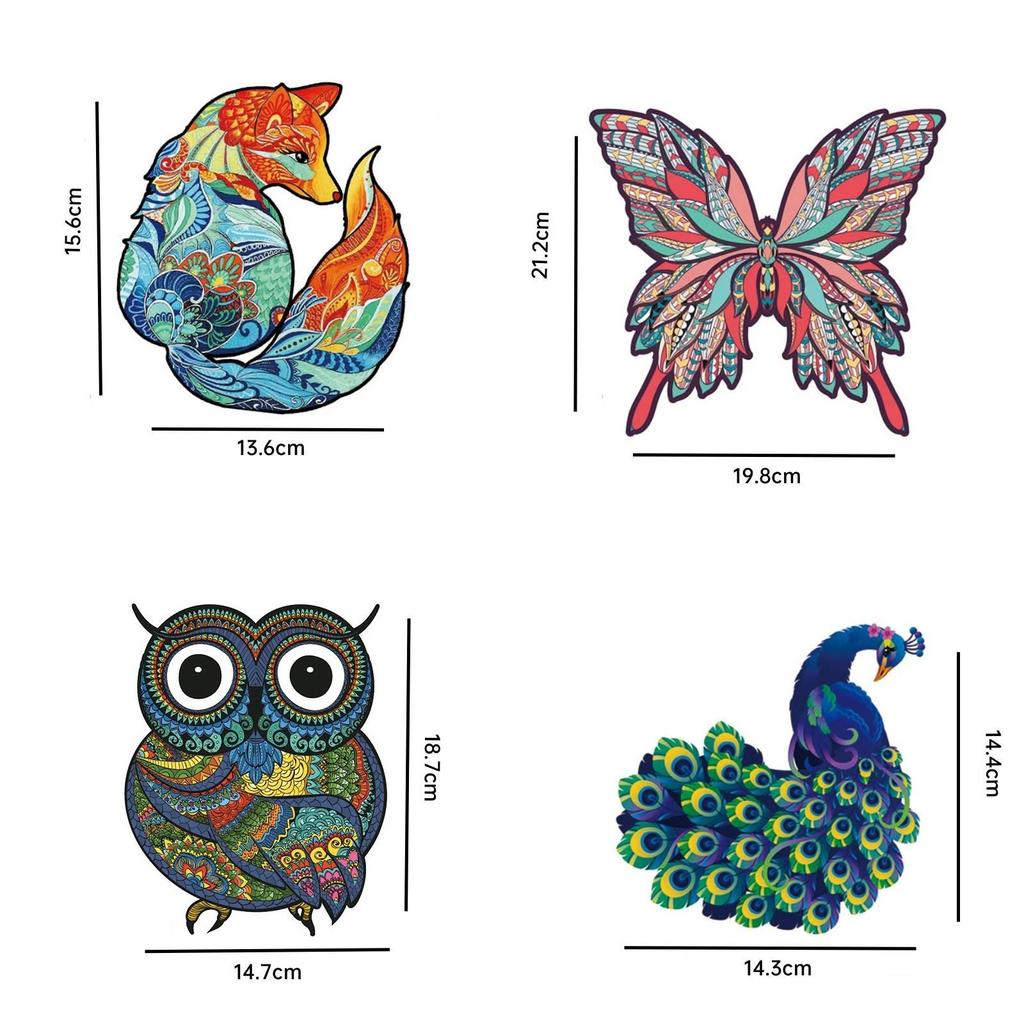Wooden Animal Puzzle Set With Irregular 3d Shapes For Creative Kids And Adults